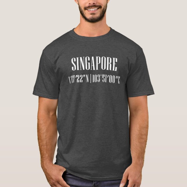 City Coordinates Singapore funny T-Shirt (Front)