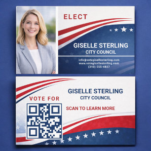 City Council Voter Election Campaign Photo QR Code Business Card