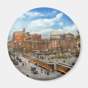 City - Detroit MI - Motor City 1917 Magnet