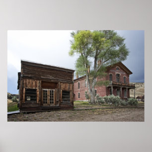 CITY DRUG STORE and HOTEL MEADE - BANNACK MONTANA Poster