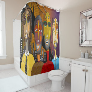 City Dudes Shower Curtain – Urban Pop Art 