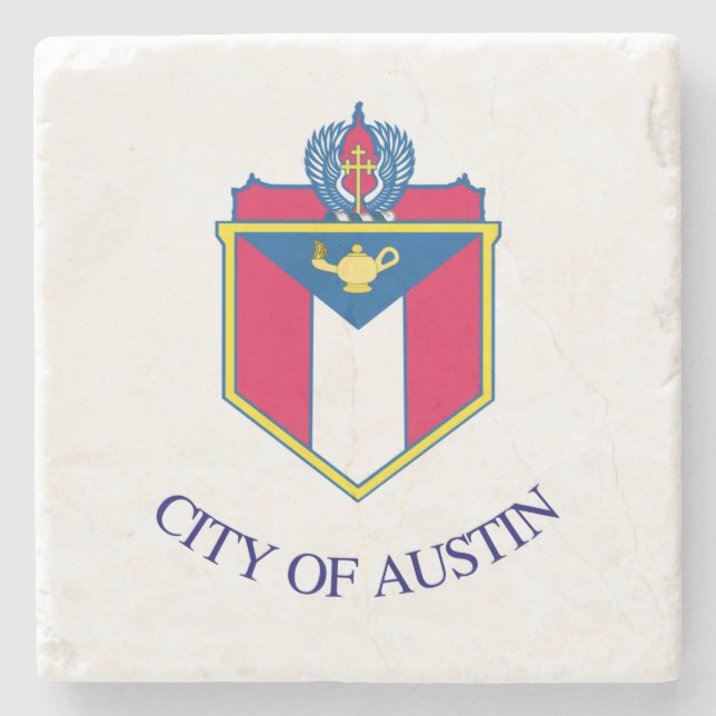 City Flag of Austin (Texas) Stone Coaster (Front)