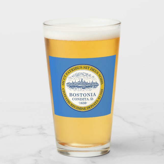 City Flag of Boston (Massachusetts) Glass (Front Filled)