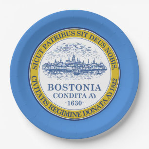 City Flag of Boston (Massachusetts) Paper Plate