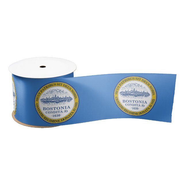 City Flag of Boston (Massachusetts) Satin Ribbon (Spool)