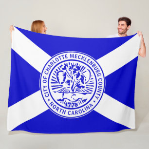 City Flag of Charlotte (North Carolina) Fleece Blanket