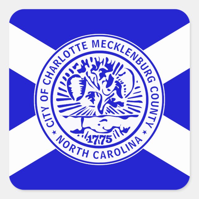 City Flag of Charlotte (North Carolina) Square Sticker (Front)