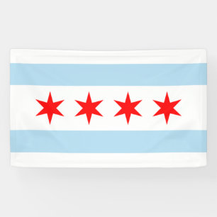 City Flag of Chicago (Illinois) Banner
