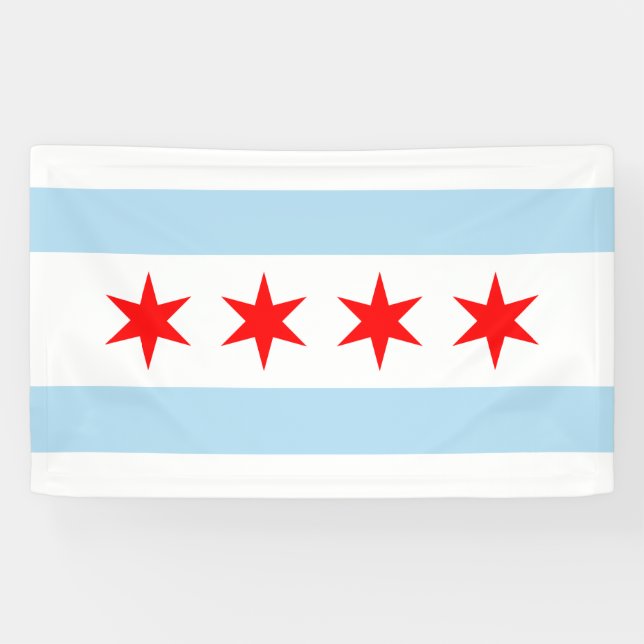 City Flag of Chicago (Illinois) Banner (Horizontal)