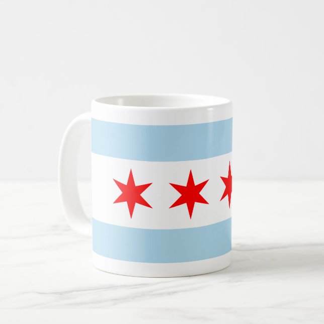 City Flag of Chicago (Illinois) Coffee Mug (Front Left)