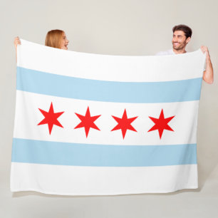 City Flag of Chicago (Illinois) Fleece Blanket