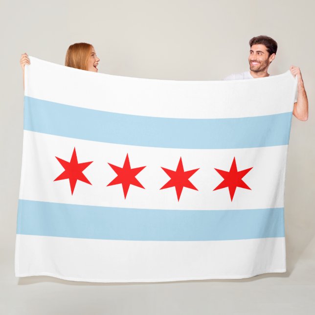 City Flag of Chicago (Illinois) Fleece Blanket (In Situ)
