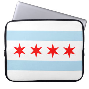 City Flag of Chicago (Illinois) Laptop Sleeve