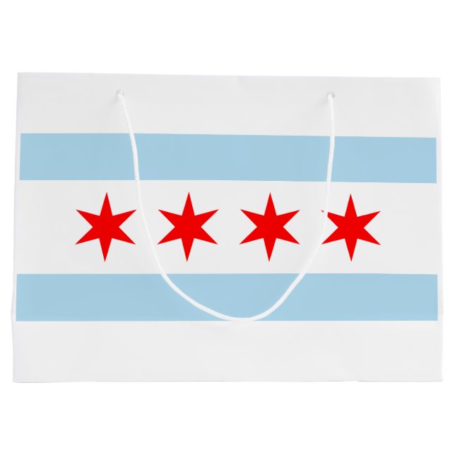 City Flag of Chicago (Illinois) Large Gift Bag (Back)