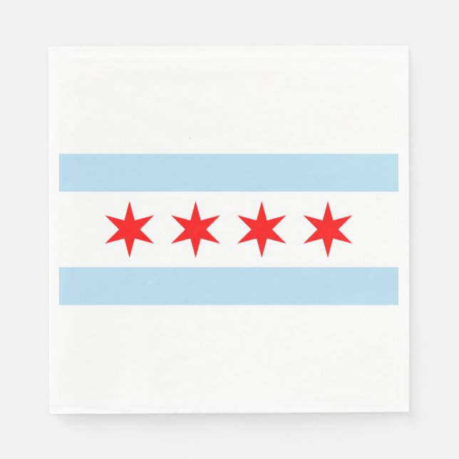 City Flag of Chicago (Illinois) Napkin (Front)