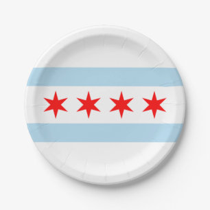 City Flag of Chicago (Illinois) Paper Plate