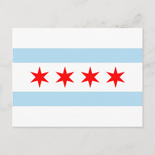 City Flag of Chicago (Illinois) Postcard
