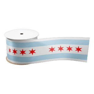 City Flag of Chicago (Illinois) Satin Ribbon