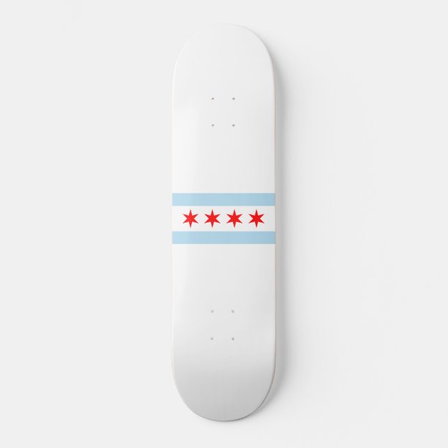 City Flag of Chicago (Illinois) Skateboard (Front)