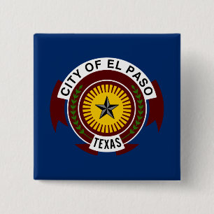 City Flag of El Paso (Texas) 15 Cm Square Badge