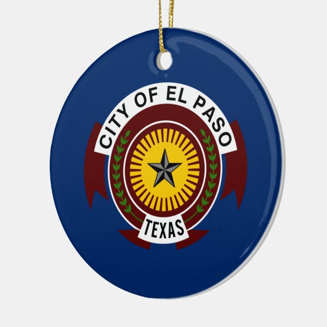City Flag of El Paso (Texas) Ceramic Tree Decoration (Left)