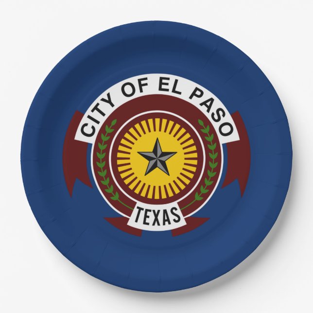City Flag of El Paso (Texas) Paper Plate (Front)