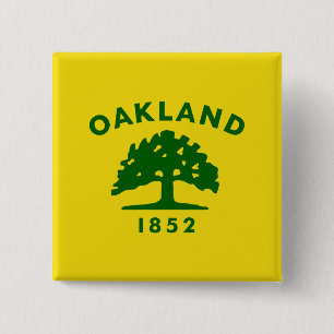 City Flag of Oakland (California) 15 Cm Square Badge