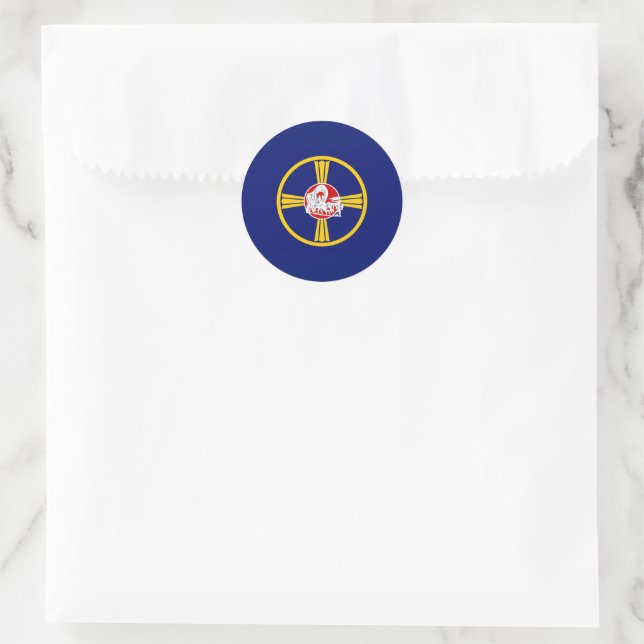 City Flag of Omaha (Nebraska) Classic Round Sticker (Bag)