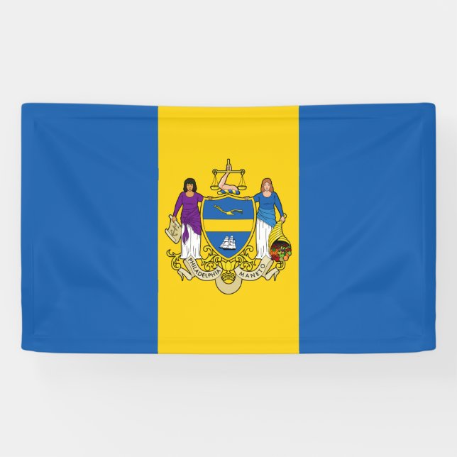 City Flag of Philadelphia (Pennsylvania) Banner (Horizontal)