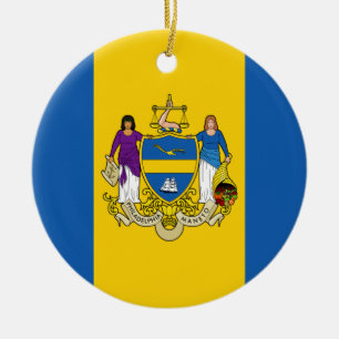 City Flag of Philadelphia (Pennsylvania) Ceramic Tree Decoration