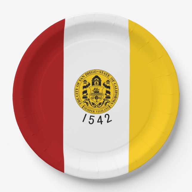 City Flag of San Diego (California) Paper Plate (Front)
