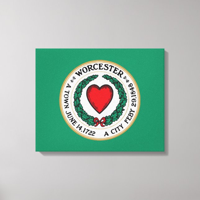 City Flag of Worcester (Massachusetts) Canvas Print (Front)