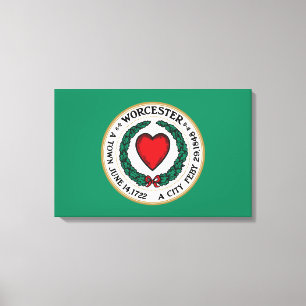City Flag of Worcester (Massachusetts) Canvas Print