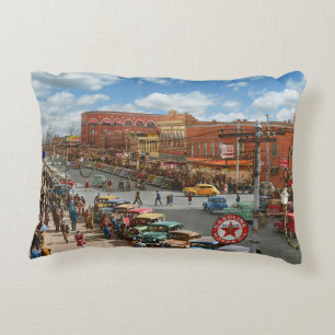 City - Gadsden, AL- Christmas shopping crowds 1941 Decorative Cushion