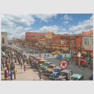 City - Gadsden, AL- Christmas shopping crowds 1941 Tissue Paper