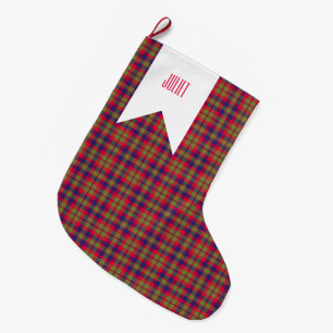 City Glasgow Tartain Plaid Green Red Blue Large Christmas Stocking