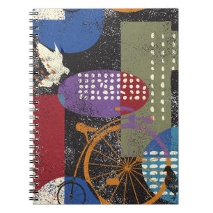 City grunge abstract, seamless vintage pattern. notebook