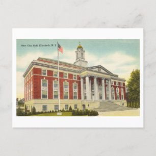 City Hall in Elizabeth, New Jersey, Vintage Travel Postcard