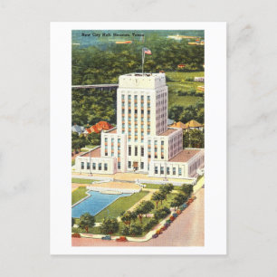 City Hall in Houston, Texas, Vintage Postcard