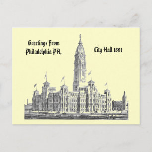 City Hall Philadelphia PA 1891 Postcard