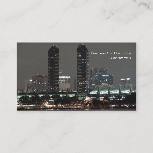 City Harbour Night San Diego Convention Centre Business Card (Front)