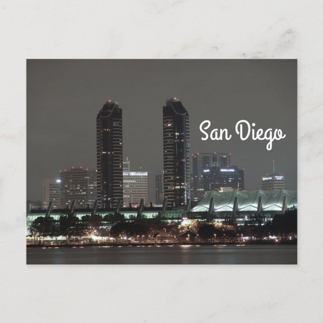 City Harbour Night San Diego Convention Centre Postcard (Front)