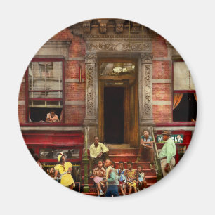 City - Harlem NY - Stoop life 1935 Magnet