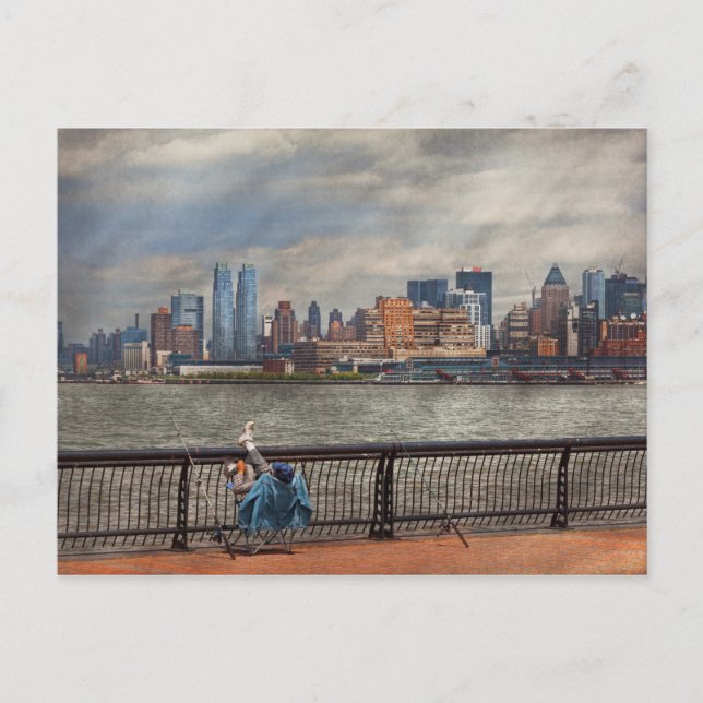 City - Hoboken, NJ - Fishing - The good life Postcard (Front)