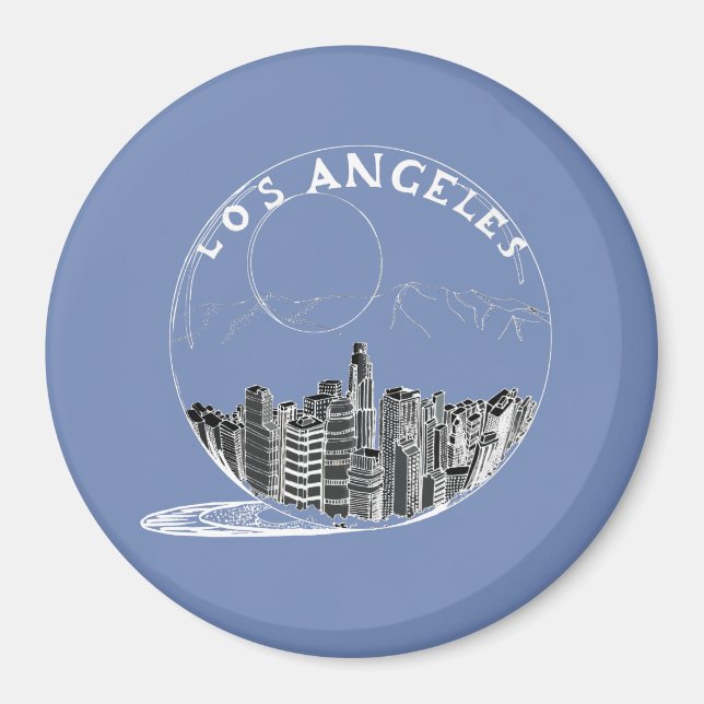 City in a glass bowl . Los Angeles Magnet (Front)