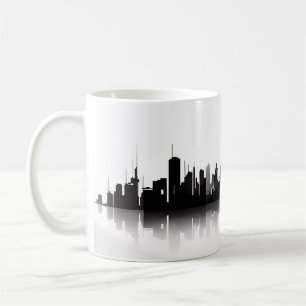 City In Silhouette Style Coffee Mug