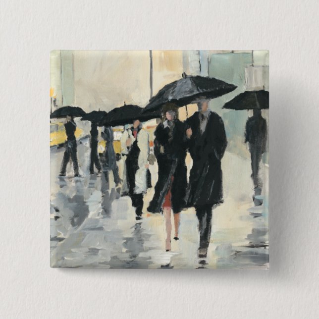 City in the Rain 15 Cm Square Badge (Front)