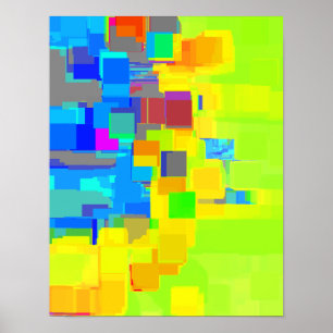 "City in the Sky" Geometric Art Poster