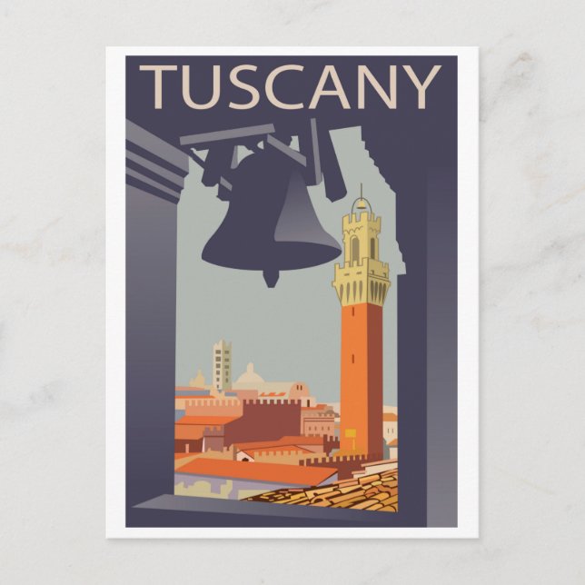 City in Tuscany, Italy. View from Church Window Postcard (Front)