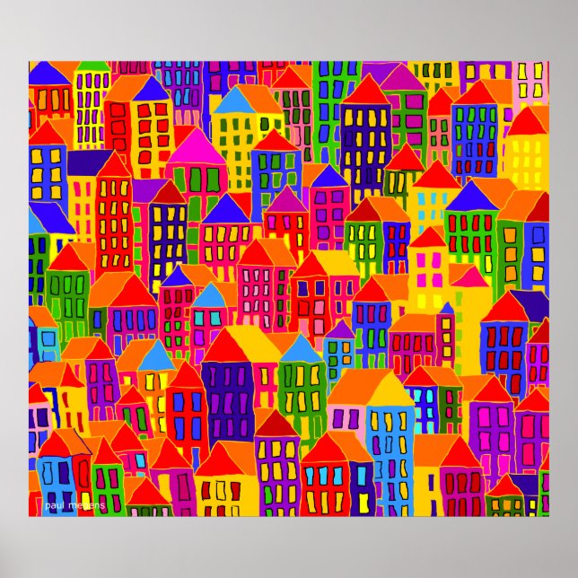 ´city in yellow´ large poster (Front)